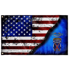 Load image into Gallery viewer, 10th Mountain Tabbed CIB Stars & Stripes Flag Elite Flags Wall Flag - 36"x60"