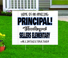 Load image into Gallery viewer, Principal Chalkboard Pattern Teacher Appreciation Custom Name Yard Sign