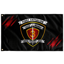 Load image into Gallery viewer, 1st Battalion 3rd Marines Accent Black Flag Elite Flags Wall Flag - 36"x60"