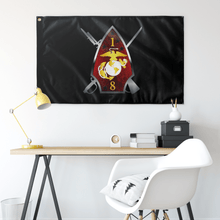 Load image into Gallery viewer, 1st Battalion 8th Marines Black Flag Elite Flags Wall Flag - 36"x60"