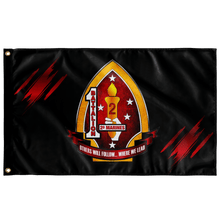 Load image into Gallery viewer, 1st Bn 2nd Marines Accent Black Flag Elite Flags Wall Flag - 36"x60"