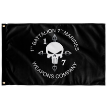 Load image into Gallery viewer, 1st Bn 7th Marines Weapons Co Black Flag Elite Flags Wall Flag - 36"x60"