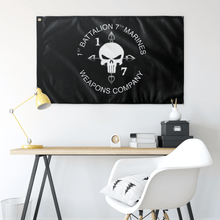 Load image into Gallery viewer, 1st Bn 7th Marines Weapons Co Black Flag Elite Flags Wall Flag - 36"x60"