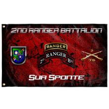 Load image into Gallery viewer, 2nd Ranger Battalion Tabbed Sua Sponte Flag Elite Flags Wall Flag - 36"x60"