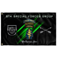 Load image into Gallery viewer, 5th Special Forces Group Tabbed (Legacy) Flag Elite Flags Wall Flag - 36"x60"
