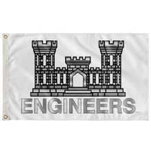 Load image into Gallery viewer, Army Engineers White Flag Elite Flags Wall Flag - 36"x60"