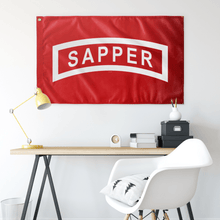 Load image into Gallery viewer, Original White Sapper Tab Flag Elite Flags Wall Flag - 36"x60"