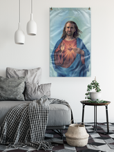 Load image into Gallery viewer, Nicolas Cage as Jesus Wall Flag - Meme Cuisine - Meme Flags