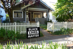 Black Lives Matter Black And White Background Yard Sign