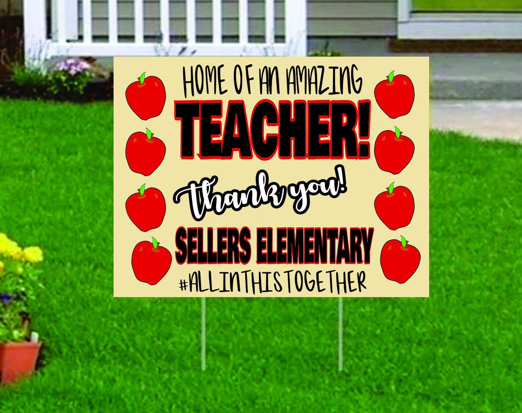teacher yard sign