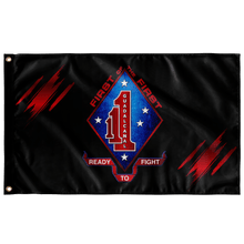 Load image into Gallery viewer, 1st Battalion 1st Marines Black Accent Flag Elite Flags Wall Flag - 36&quot;x60&quot;
