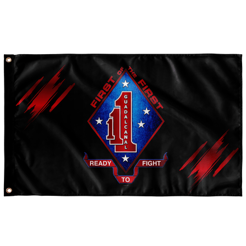 1st Battalion 1st Marines Black Accent Flag Elite Flags Wall Flag - 36