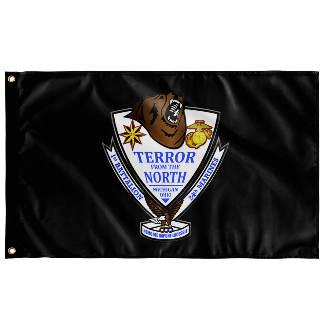 1st Battalion 24th Marines Black Flag Elite Flags Wall Flag - 36