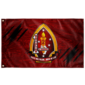 1st Battalion 2nd Marines Red Flag Elite Flags Wall Flag - 36"x60"