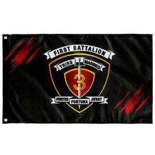 Load image into Gallery viewer, 1st Battalion 3rd Marines Accent Black Flag Elite Flags Wall Flag - 36&quot;x60&quot;
