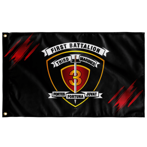 1st Battalion 3rd Marines Accent Black Flag Elite Flags Wall Flag - 36