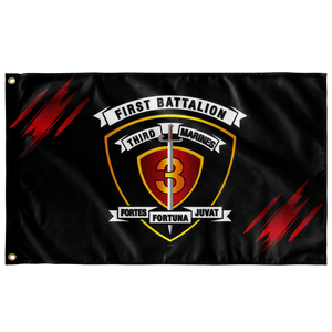 1st Battalion 3rd Marines Accent Black Flag Elite Flags Wall Flag - 36"x60"