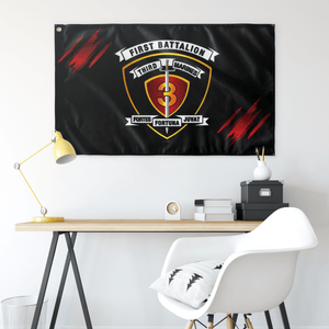 1st Battalion 3rd Marines Accent Black Flag Elite Flags Wall Flag - 36"x60"