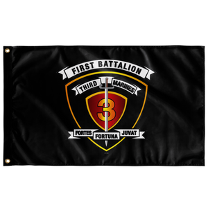 1st Battalion 3rd Marines Black Flag Elite Flags Wall Flag - 36"x60"