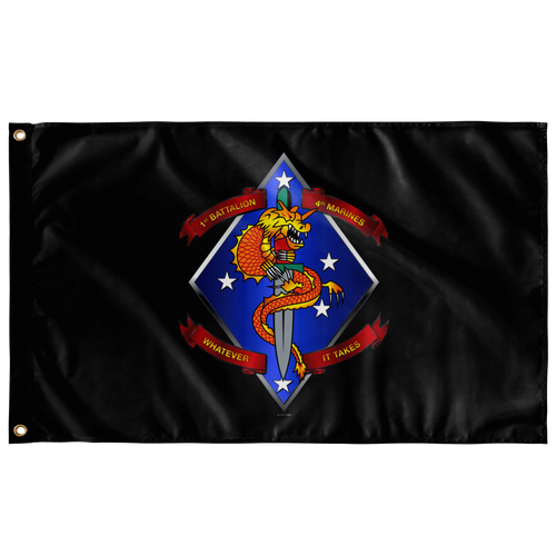 1st Battalion 4th Marines Black Flag Elite Flags Wall Flag - 36