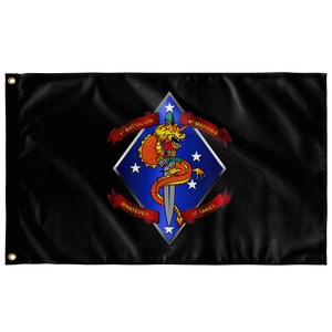 1st Battalion 4th Marines Black Flag Elite Flags Wall Flag - 36"x60"