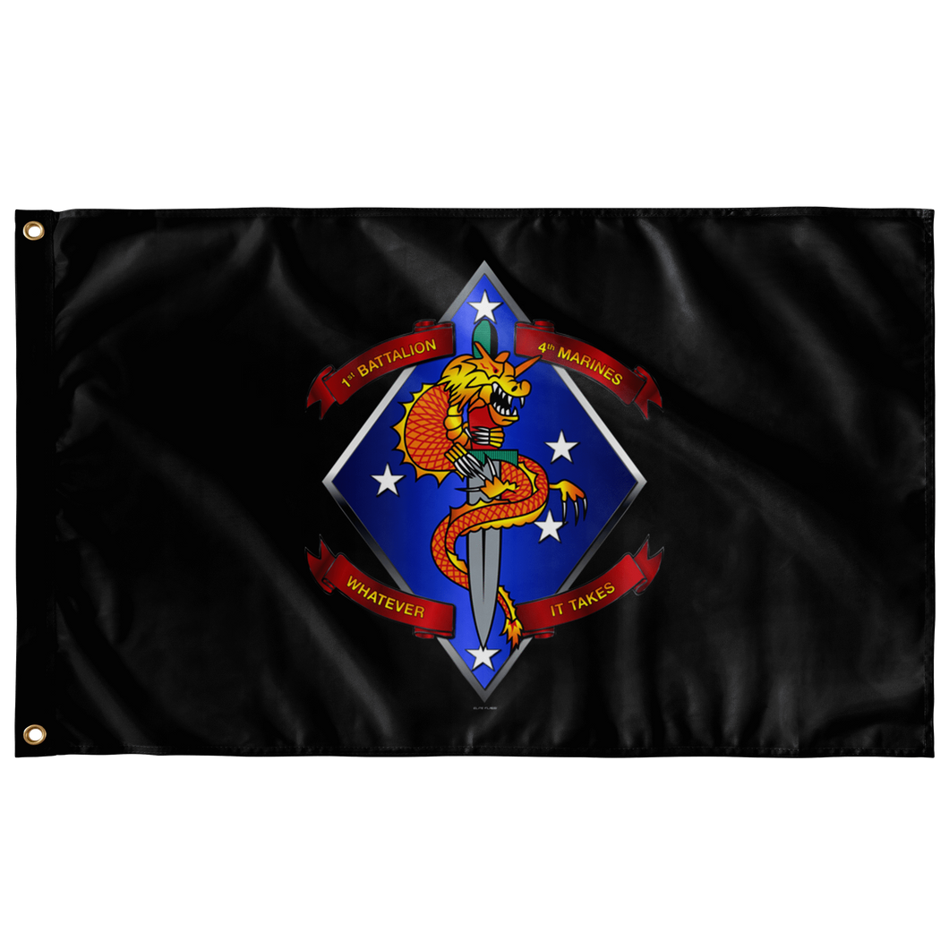 1st Battalion 4th Marines Black Flag Elite Flags Wall Flag - 36