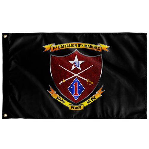 1st Battalion 5th Marines Black Flag Elite Flags Wall Flag - 36