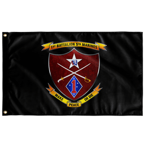 1st Battalion 5th Marines Black Flag Elite Flags Wall Flag - 36"x60"