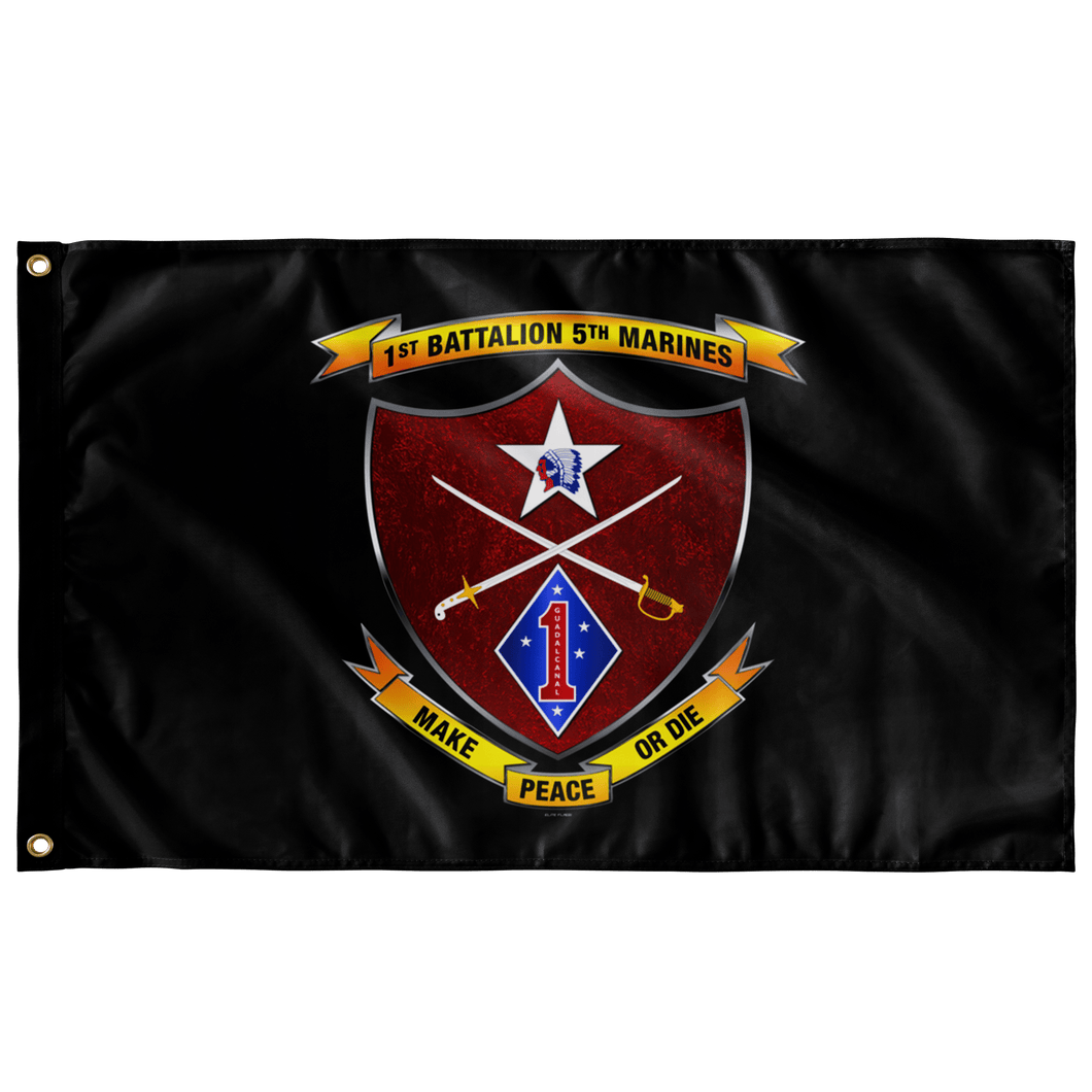 1st Battalion 5th Marines Black Flag Elite Flags Wall Flag - 36