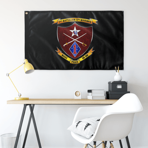 1st Battalion 5th Marines Black Flag Elite Flags Wall Flag - 36"x60"