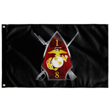 Load image into Gallery viewer, 1st Battalion 8th Marines Black Flag Elite Flags Wall Flag - 36&quot;x60&quot;
