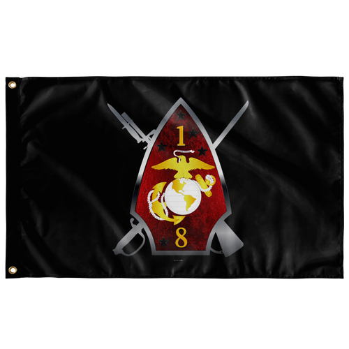 1st Battalion 8th Marines Black Flag Elite Flags Wall Flag - 36