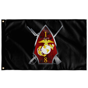 1st Battalion 8th Marines Black Flag Elite Flags Wall Flag - 36"x60"