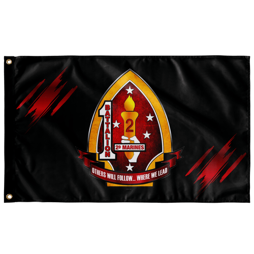 1st Bn 2nd Marines Accent Black Flag Elite Flags Wall Flag - 36