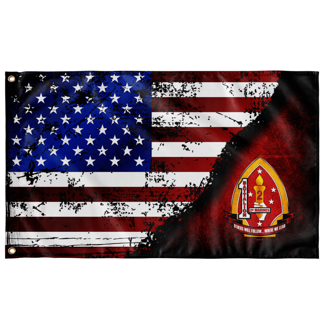 1st Bn 2nd Marines Stars & Stripes Flag Elite Flags Wall Flag - 36