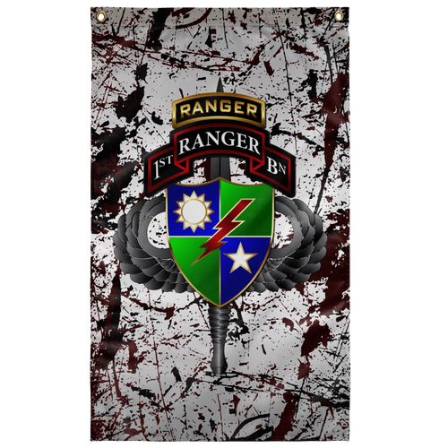 1st Ranger Battalion Tabbed Splatter Flag Elite Flags Wall Flag - 36