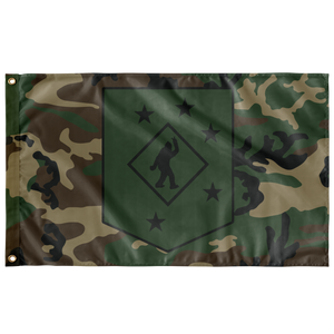 Sassy's Raiders M81 Woodland Military Camo Single Sided Wall Flag