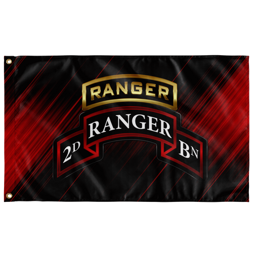 2nd Ranger Battalion Tabbed Scroll Flag Elite Flags Wall Flag - 36