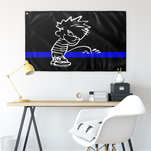 Bootlickers Beware White Lines Pattern Single Sided Wall Flag