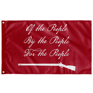 Of The People Red Background Color Single Sided Wall Flag