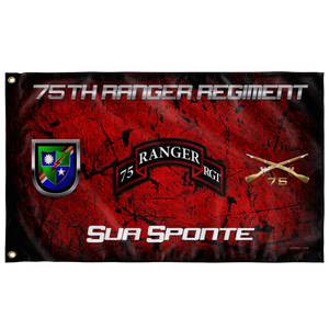 75th Ranger Regiment Sua Sponte Flag Elite Flags Wall Flag - 36"x60"