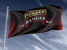 Load image into Gallery viewer, 75th Ranger Regiment Tabbed Scroll Outdoor Flag Elite Flags Outdoor Flag - 36&quot; X 60&quot;
