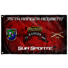 Load image into Gallery viewer, 75th Ranger Regiment Tabbed Sua Sponte Flag Elite Flags Wall Flag - 36&quot;x60&quot;
