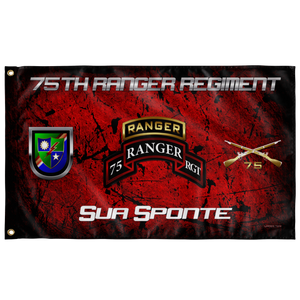 75th Ranger Regiment Tabbed Sua Sponte Flag Elite Flags Wall Flag - 36"x60"