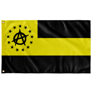 Ga Ancap Star Pattern Black And Yellow Color Single Sided Wall Flag