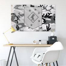 Load image into Gallery viewer, Sassy&#39;s Raiders M81 Artic Single Sided Black And White Wall Flag
