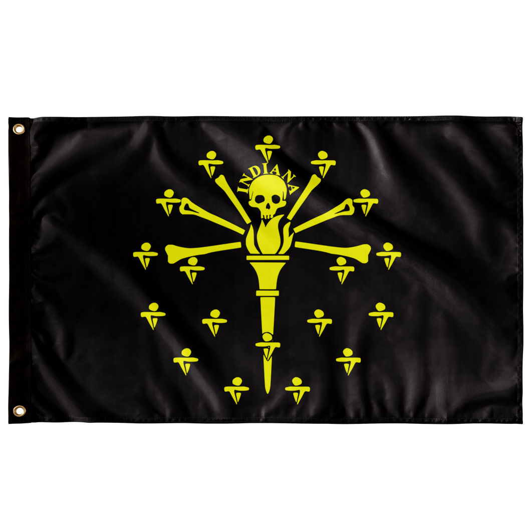 Indiana Pirate Yellow Pattern Single Sided Wall Flag