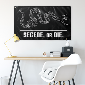 Secede, Or Die Virtual Snake Single Sided Wall Flag