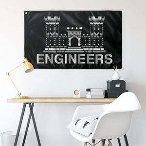 Army Engineers Black Flag Elite Flags Wall Flag - 36"x60"