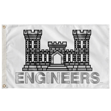 Load image into Gallery viewer, Army Engineers White Flag Elite Flags Wall Flag - 36&quot;x60&quot;
